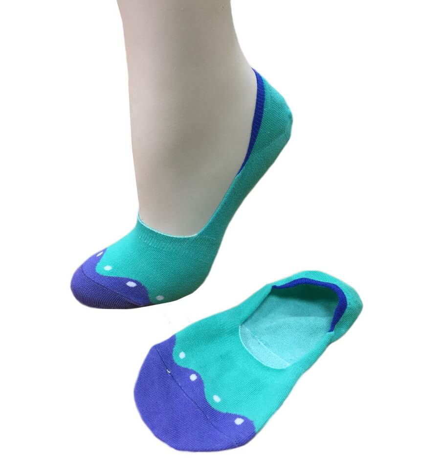 Cotton weaves&dots Shoe Liner Socks (Standard cut)